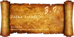 Zalka István névjegykártya
